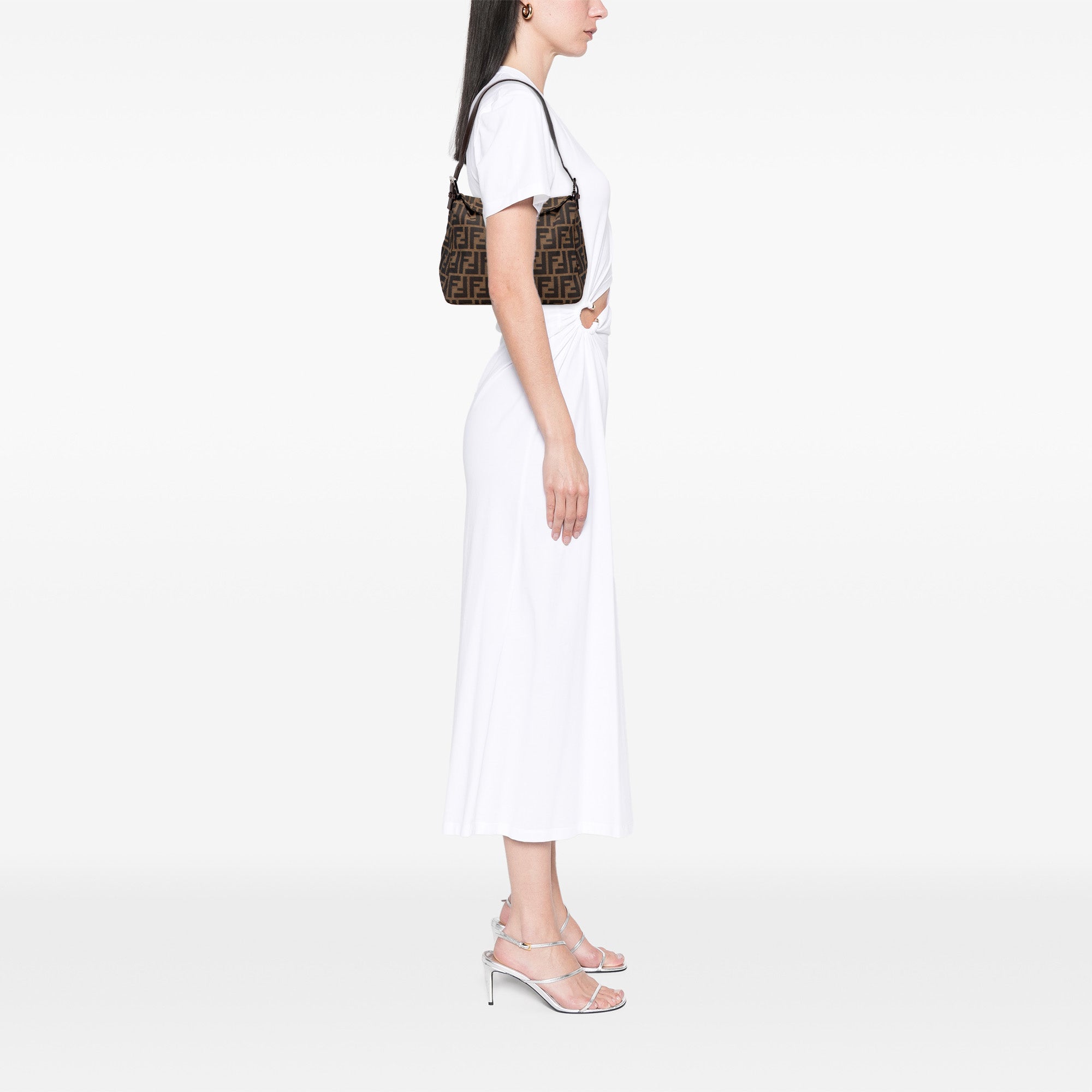 Zucca Canvas Double Flap Shoulder Bag