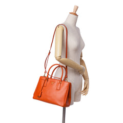 Small Saffiano Lux Galleria Double Zip