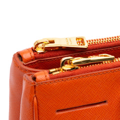 Small Saffiano Lux Galleria Double Zip