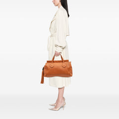 Leather Lady Tassel Top Handle Bag