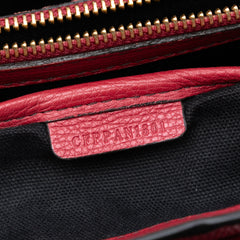 Medium Leather and House Check Banner Satchel