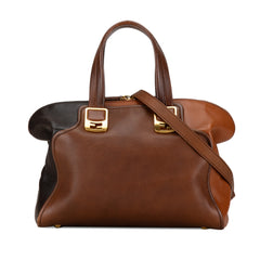 Small Leather Colorblock Chameleon Satchel