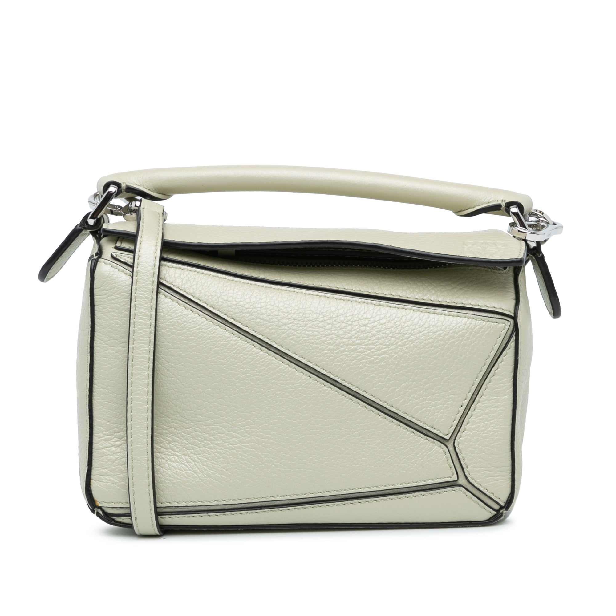 Mini Grained Calfskin Puzzle Satchel