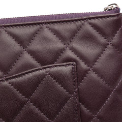 CC Quilted Lambskin Double Zip Clutch