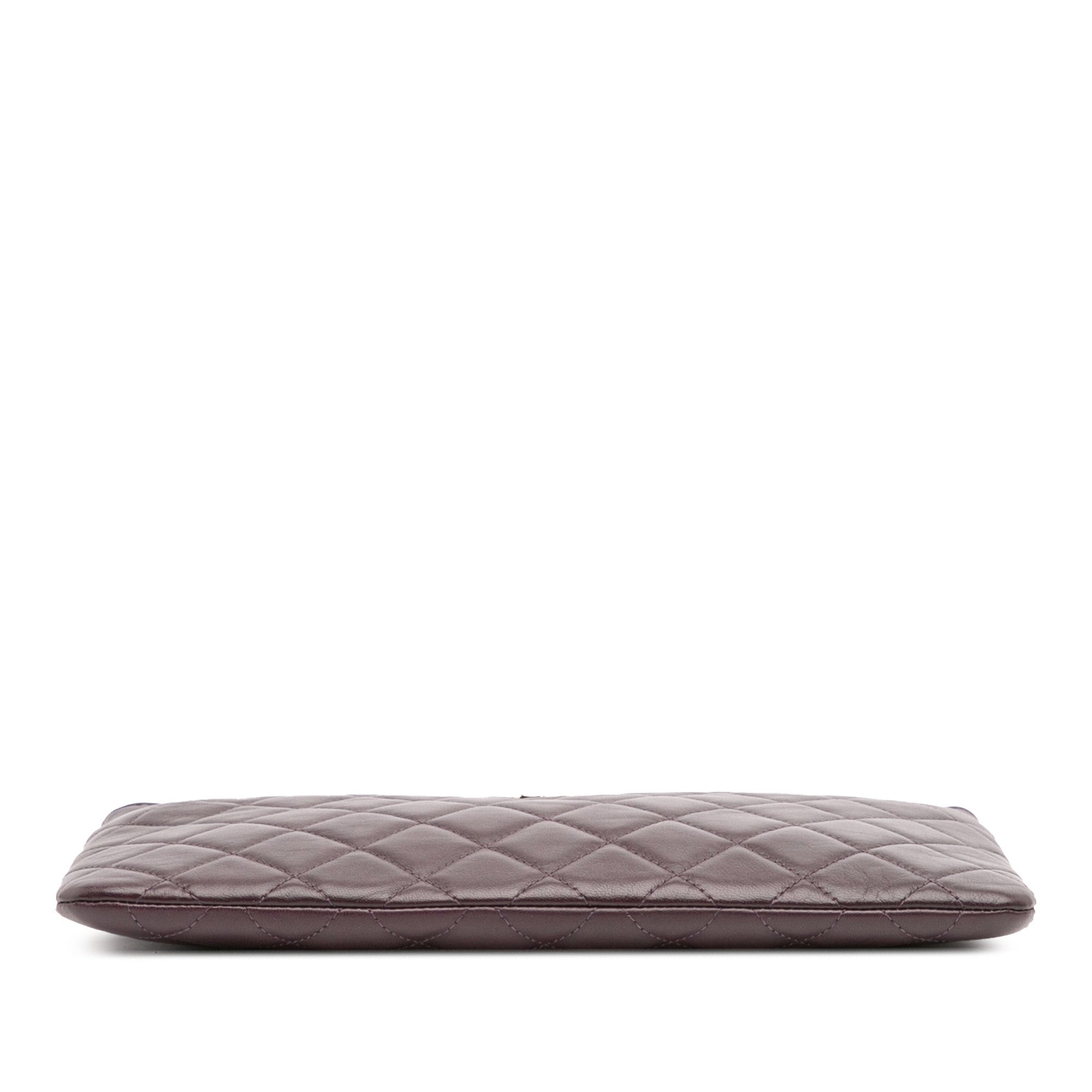 CC Quilted Lambskin Double Zip Clutch