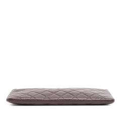 CC Quilted Lambskin Double Zip Clutch