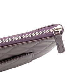 CC Quilted Lambskin Double Zip Clutch