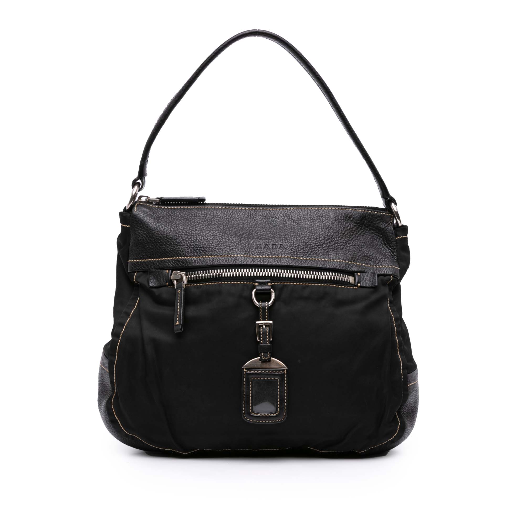 Leather and Tessuto Shoulder Bag