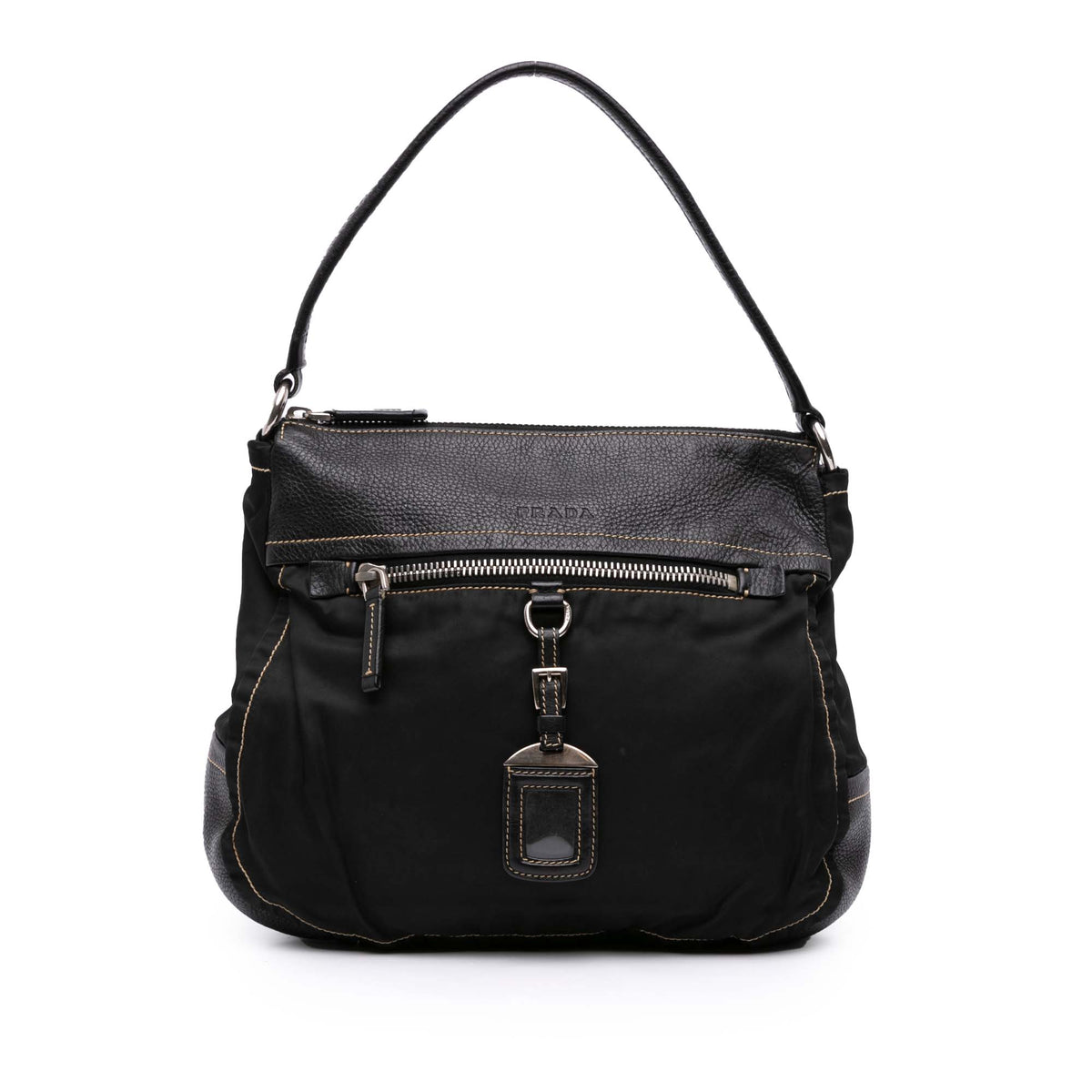 Leather and Tessuto Shoulder Bag