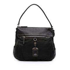 Leather and Tessuto Shoulder Bag