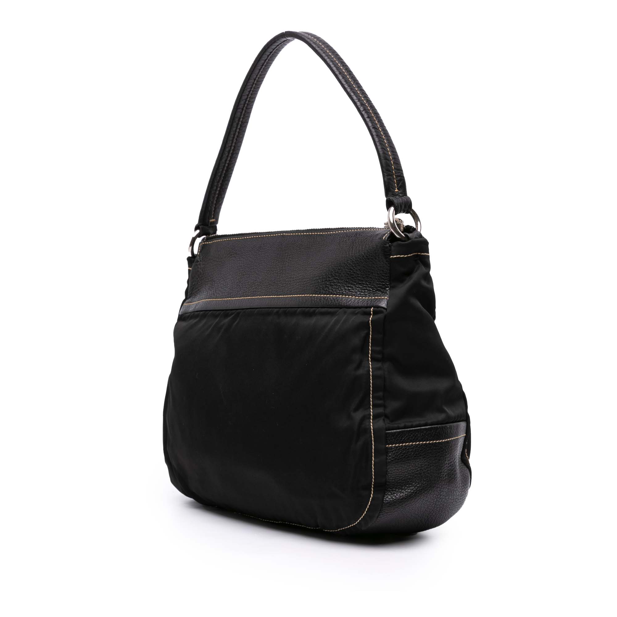 Leather and Tessuto Shoulder Bag