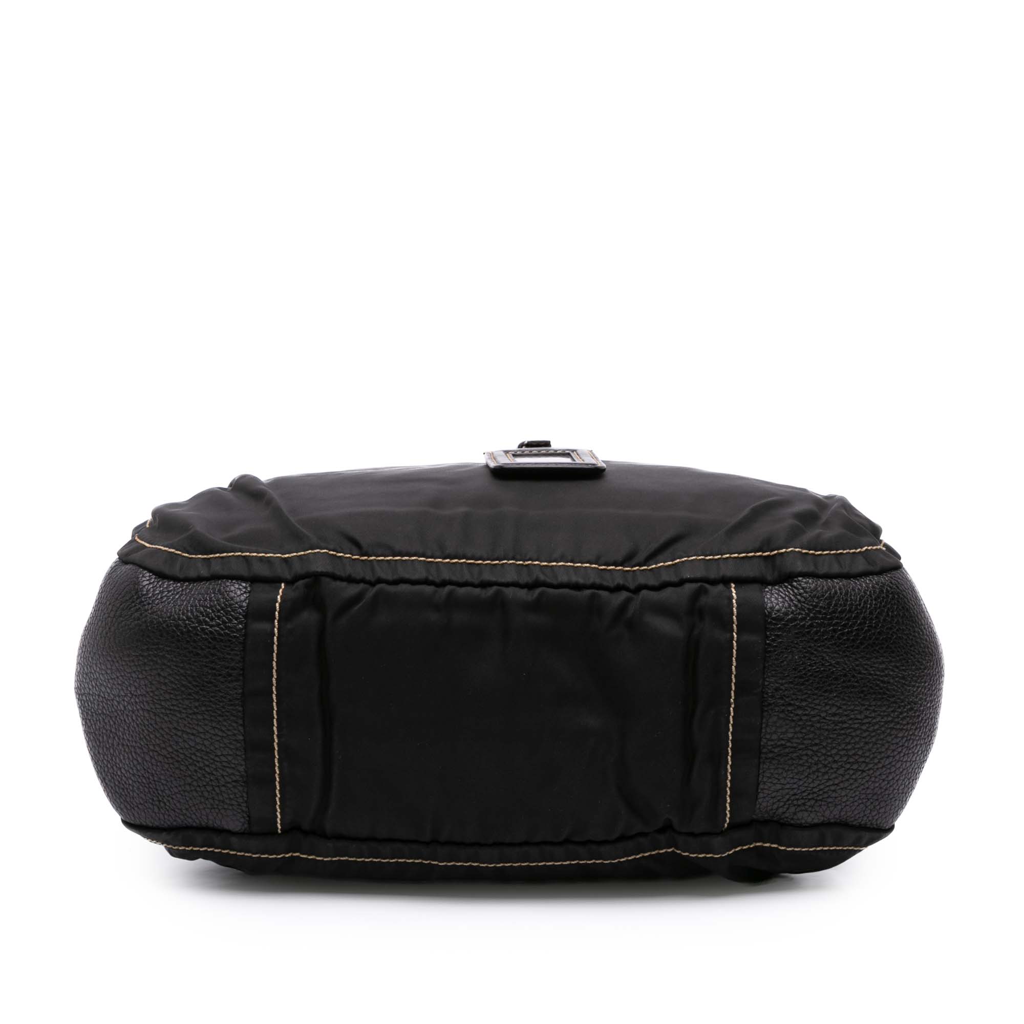 Leather and Tessuto Shoulder Bag