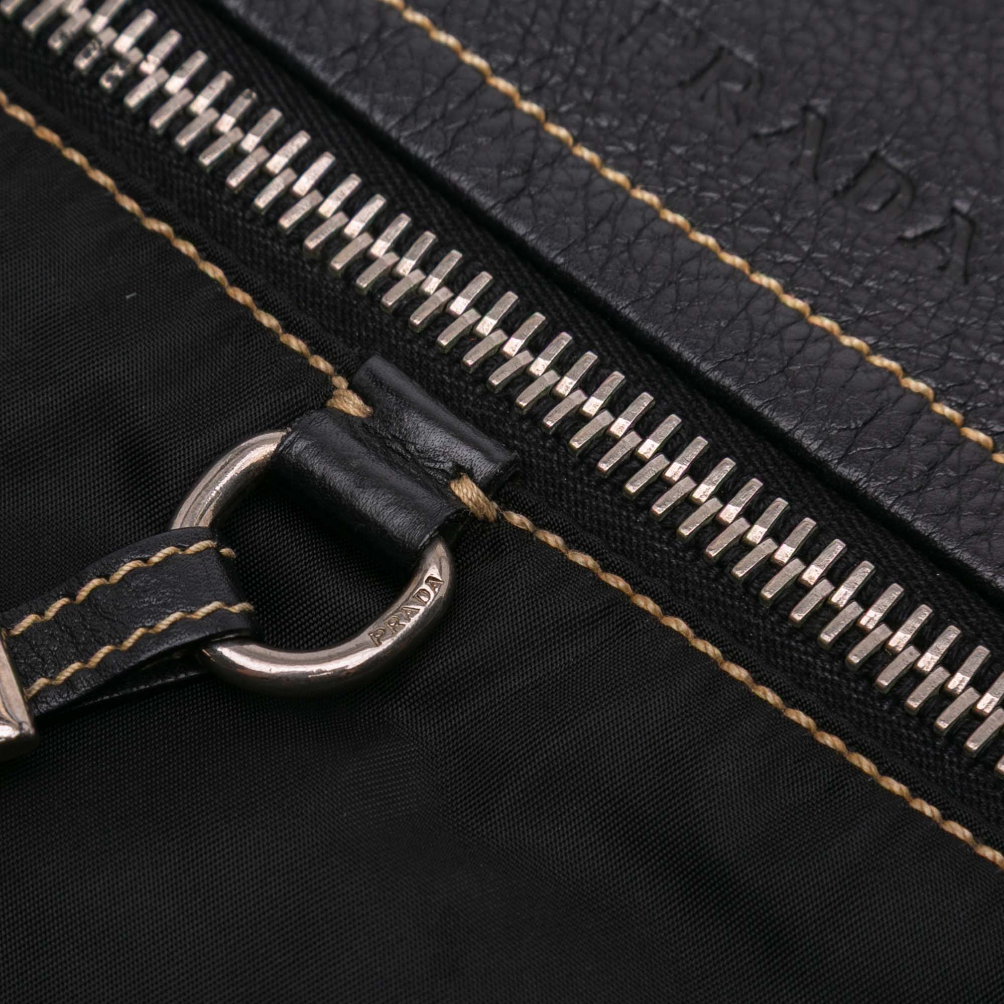 Leather and Tessuto Shoulder Bag