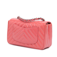 Mini Rectangular Classic Chevron Patent Single Flap