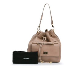 Calfskin Front Pocket Bucket Bag