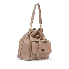 Calfskin Front Pocket Bucket Bag