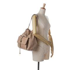 Calfskin Front Pocket Bucket Bag