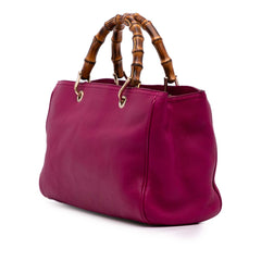 Medium Calfskin Bamboo Shopper Satchel