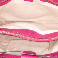 Medium Calfskin Bamboo Shopper Satchel