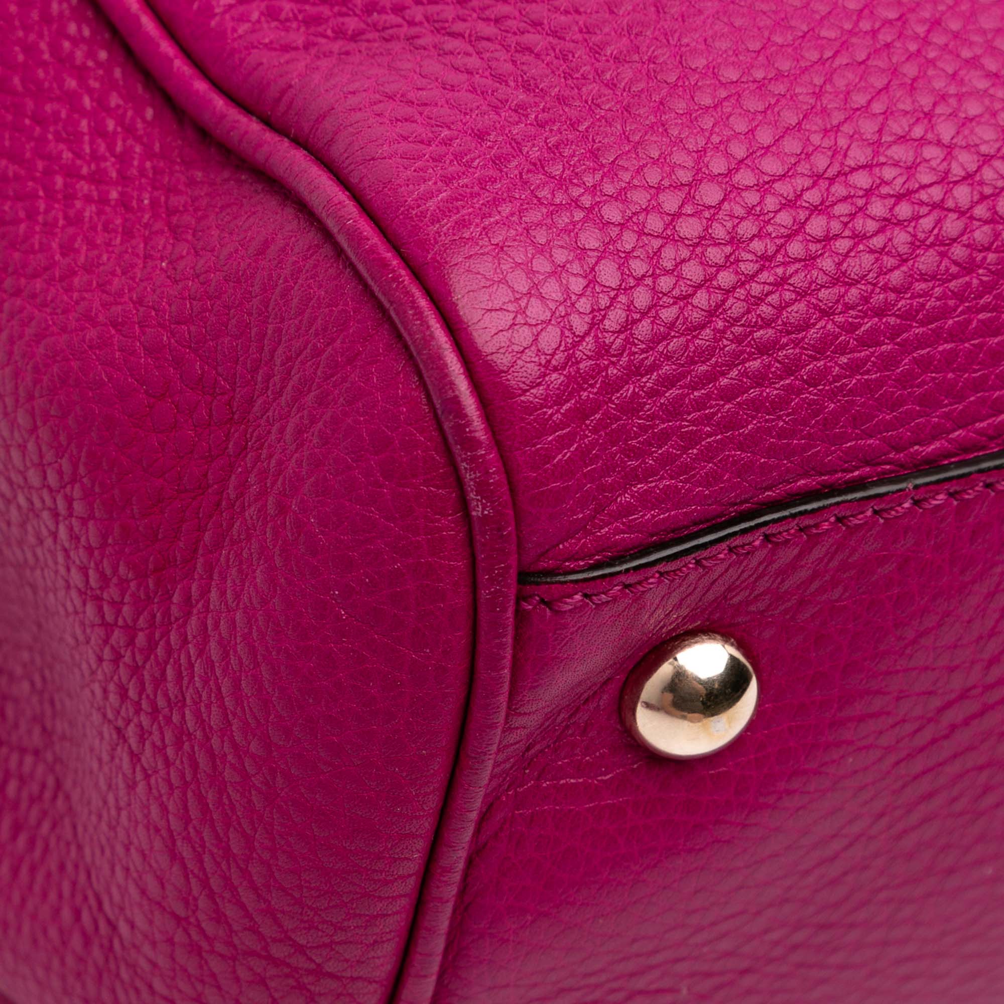 Medium Calfskin Bamboo Shopper Satchel