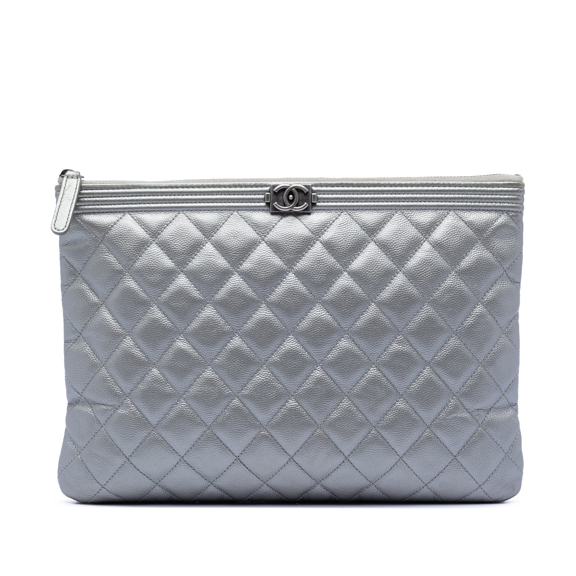 Medium Quilted Caviar Boy O Case Clutch