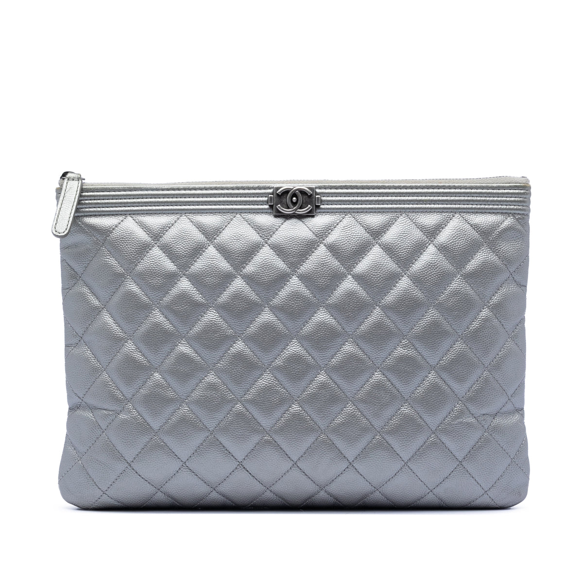 Medium Quilted Caviar Boy O Case Clutch