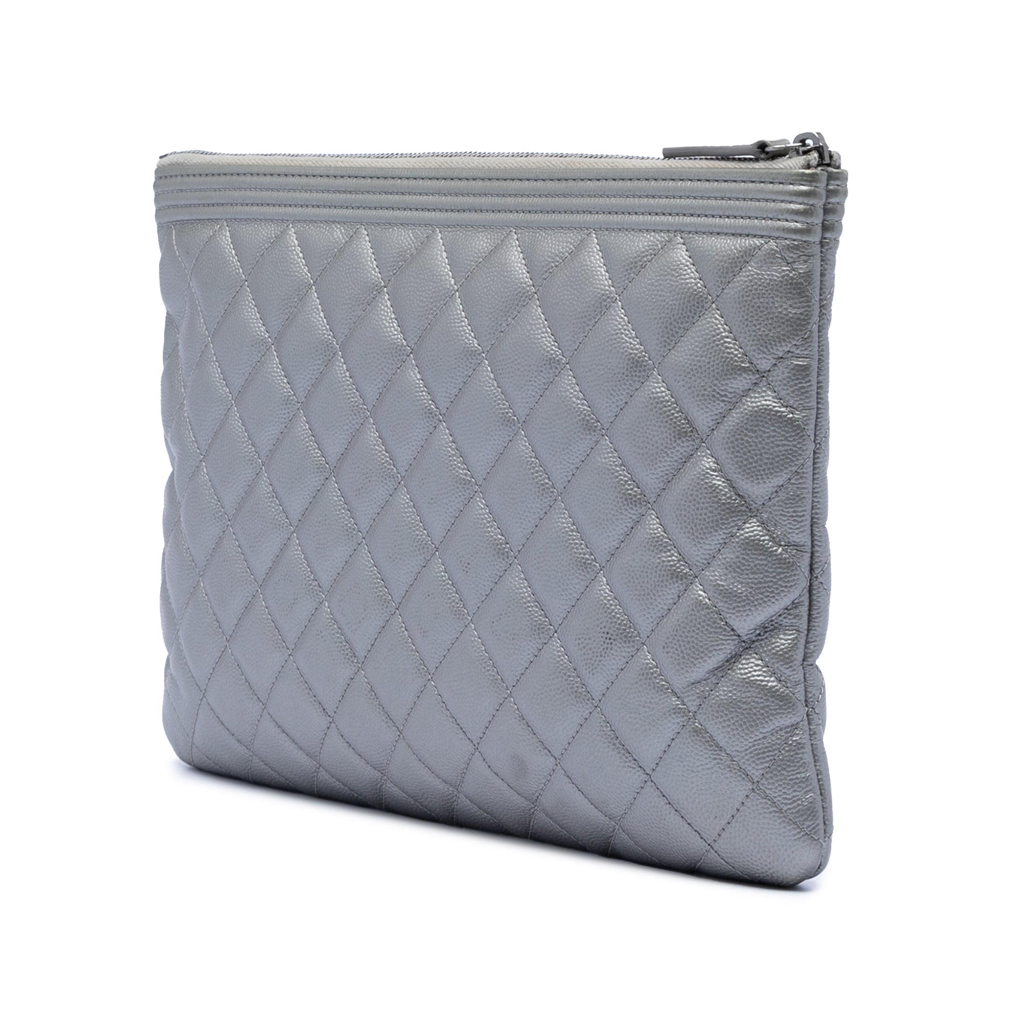 Medium Quilted Caviar Boy O Case Clutch