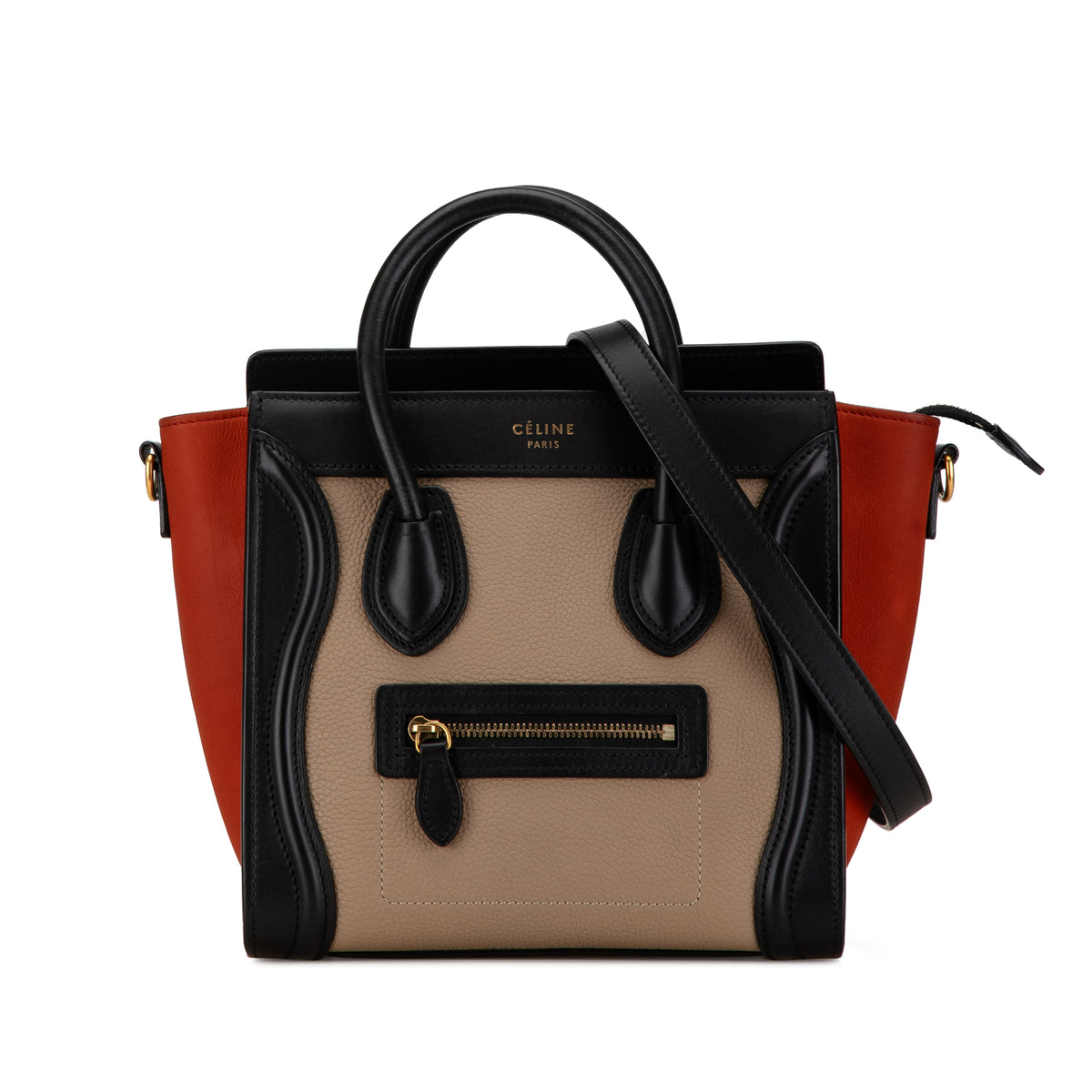 Nano Tricolor Leather Luggage Tote