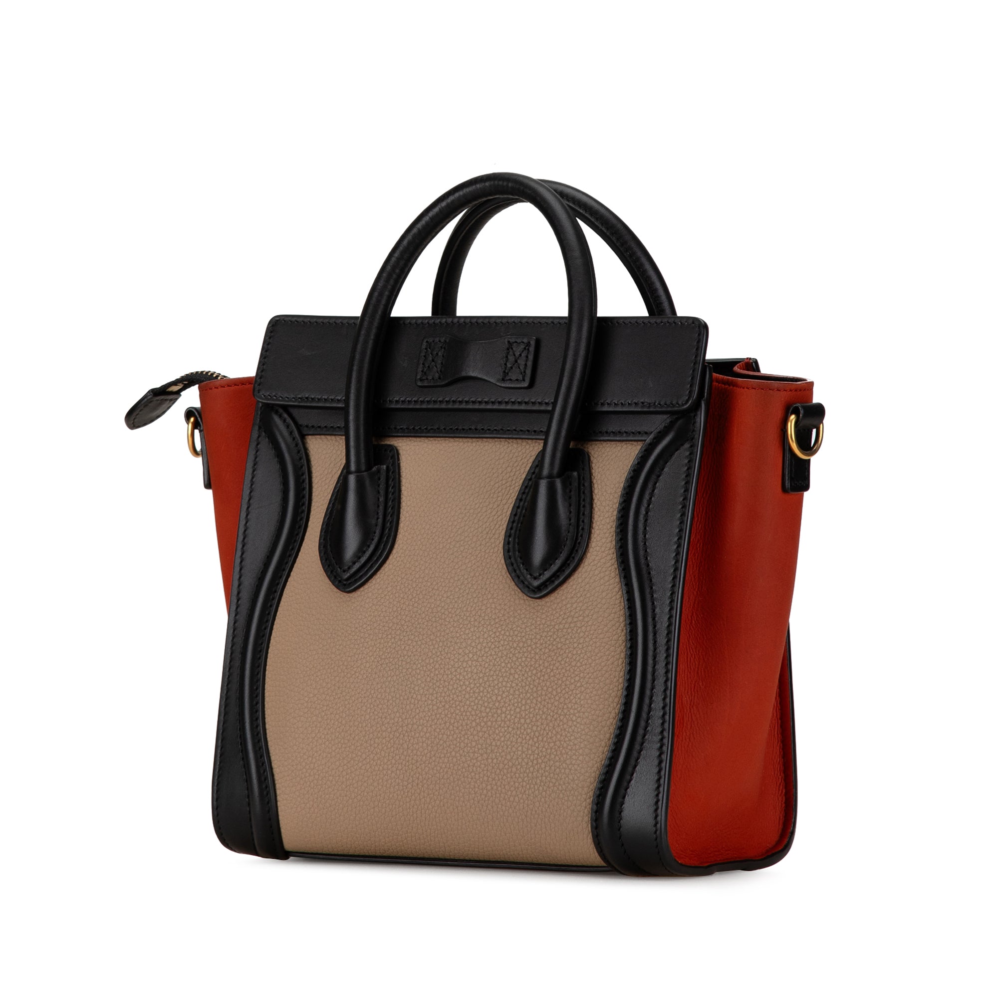 Nano Tricolor Leather Luggage Tote