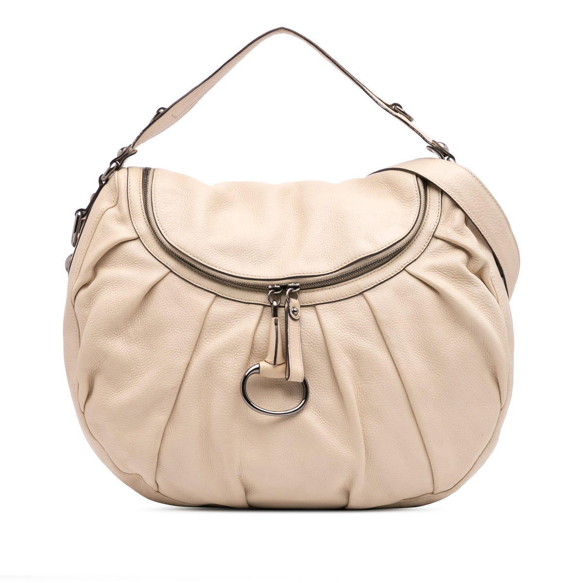 Medium Pebbled Calfskin Icon Bit Satchel