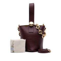 Mini Calfskin Pebble Bucket Bag