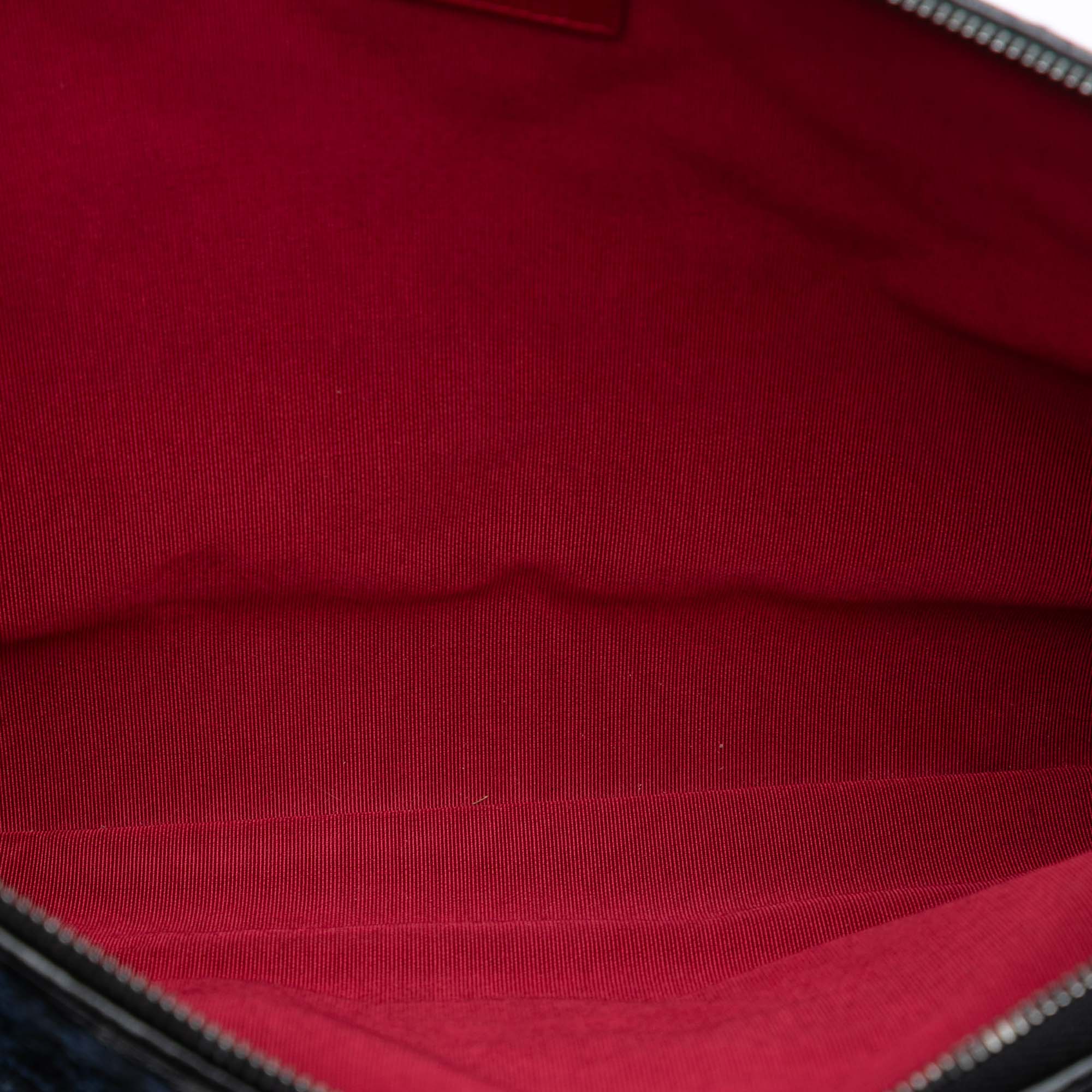 Large Tweed and Calfskin Embroidered Gabrielle O Case Clutch