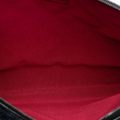 Large Tweed and Calfskin Embroidered Gabrielle O Case Clutch