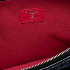 Large Tweed and Calfskin Embroidered Gabrielle O Case Clutch