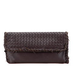 Nappa Intrecciato Fringe Flap Clutch