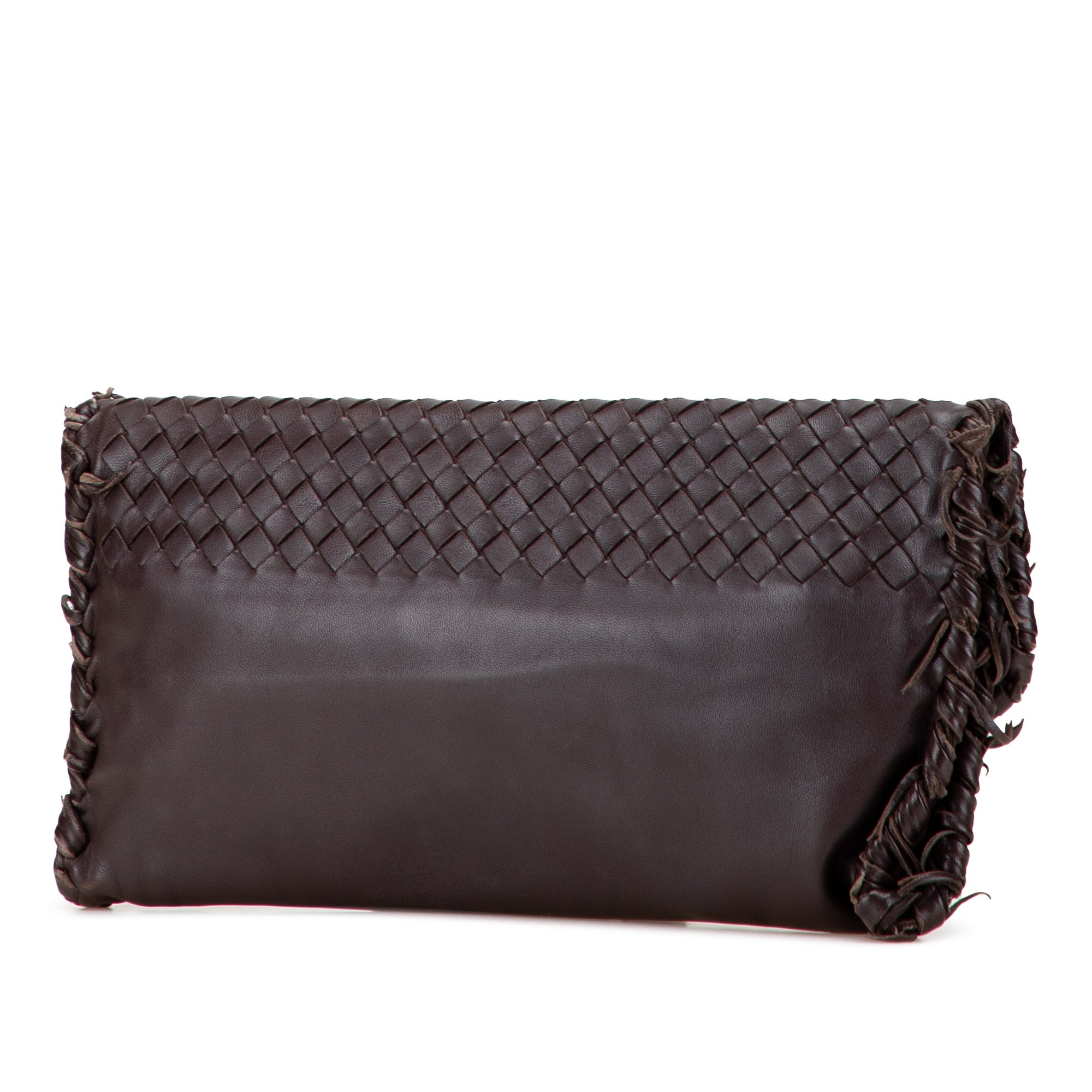 Nappa Intrecciato Fringe Flap Clutch
