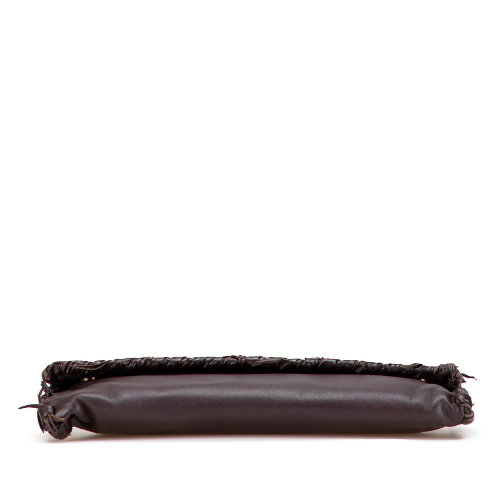 Nappa Intrecciato Fringe Flap Clutch