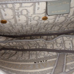 Oblique Embroidered Canvas Saddle Bag