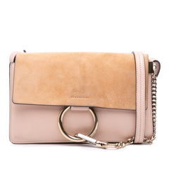 Small Suede and Calfskin Faye Crossbody