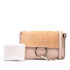 Small Suede and Calfskin Faye Crossbody