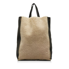 Shearling Gusset Vertical Cabas