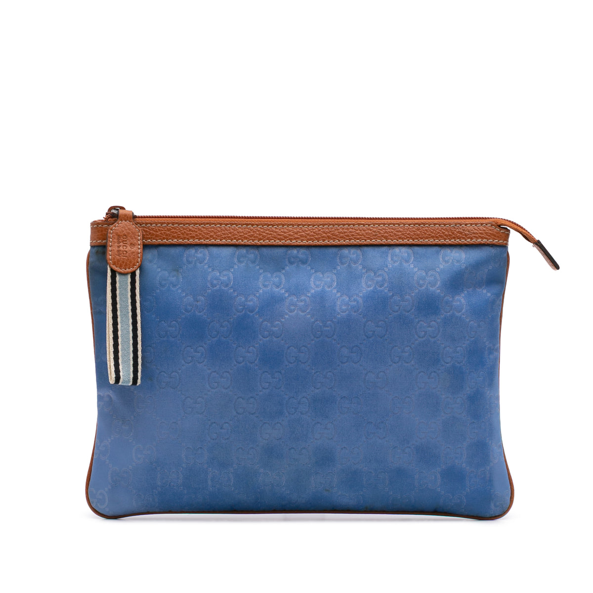 GG Nylon Top Zip Clutch