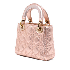 Mini Metallic Lambskin Cannage Lady Dior
