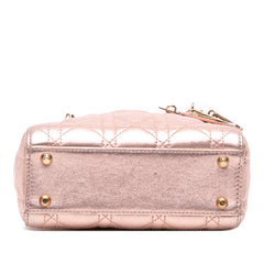 Mini Metallic Lambskin Cannage Lady Dior