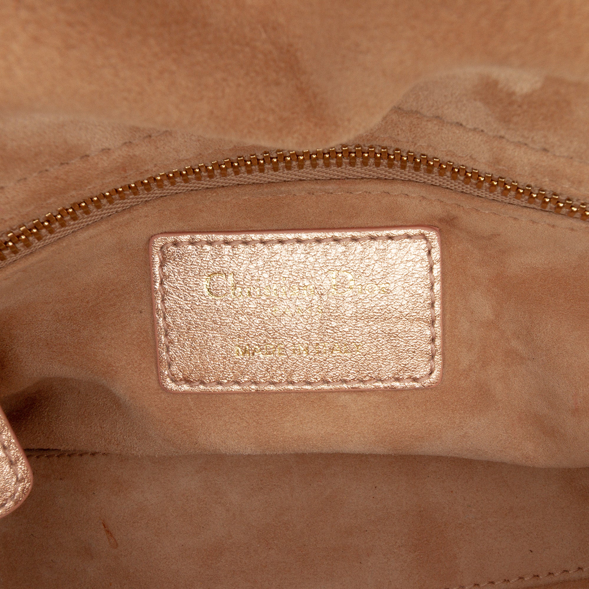 Mini Metallic Lambskin Cannage Lady Dior