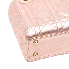 Mini Metallic Lambskin Cannage Lady Dior