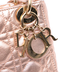 Mini Metallic Lambskin Cannage Lady Dior