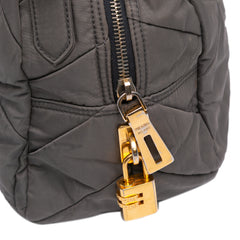 Chevron Quilted Tessuto Dome Satchel