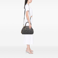Chevron Quilted Tessuto Dome Satchel