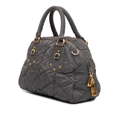 Chevron Quilted Tessuto Dome Satchel